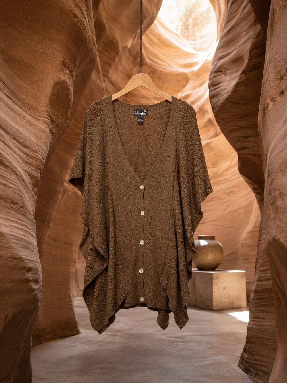 Questions by Cato Brown Button Front Cocoon Cardigan Women's XL
